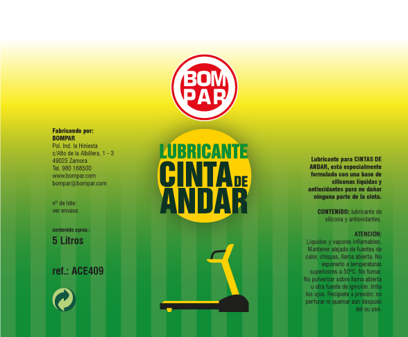 LUBRICANTE CINTA DE ANDAR 5 LITROS