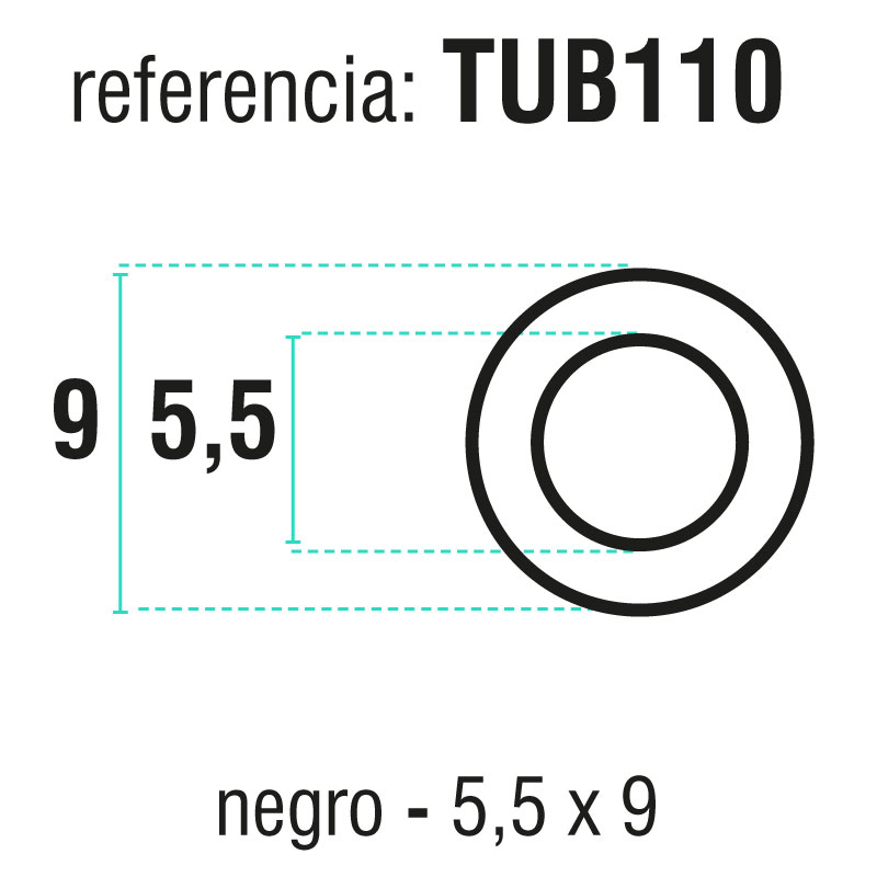 TUBO GASOL NEGR (9*5.5) 10 M