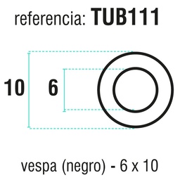 [TUB111] TUBO GAS VES NEG (10*6) 10 M